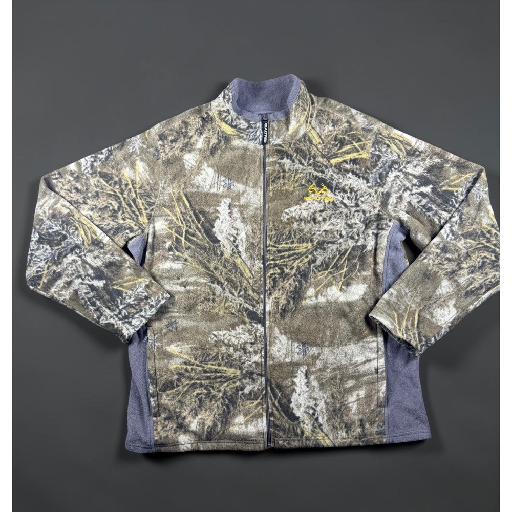 Realtree Mens XL Full Zip Fleece Jacket RT Max 1XT Camo Mock Neck M317246